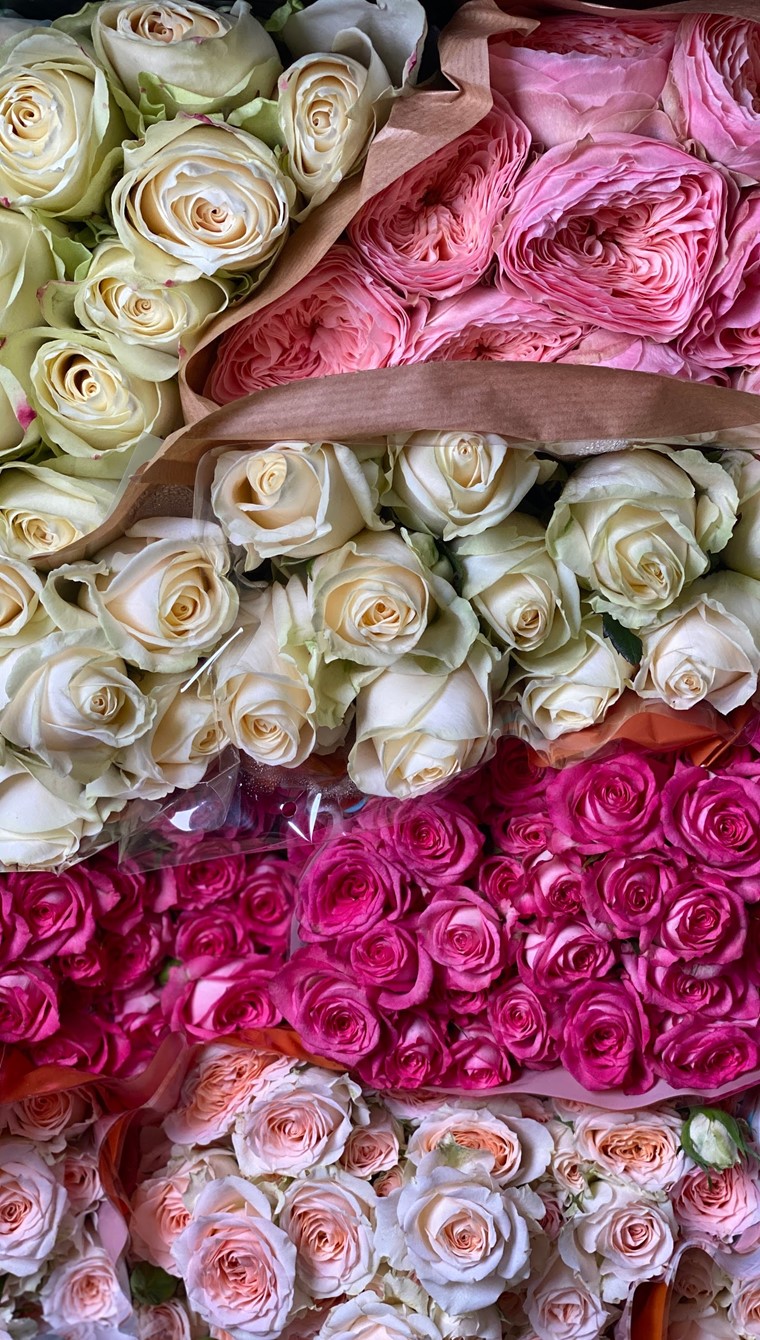 Our trolleys with flowers